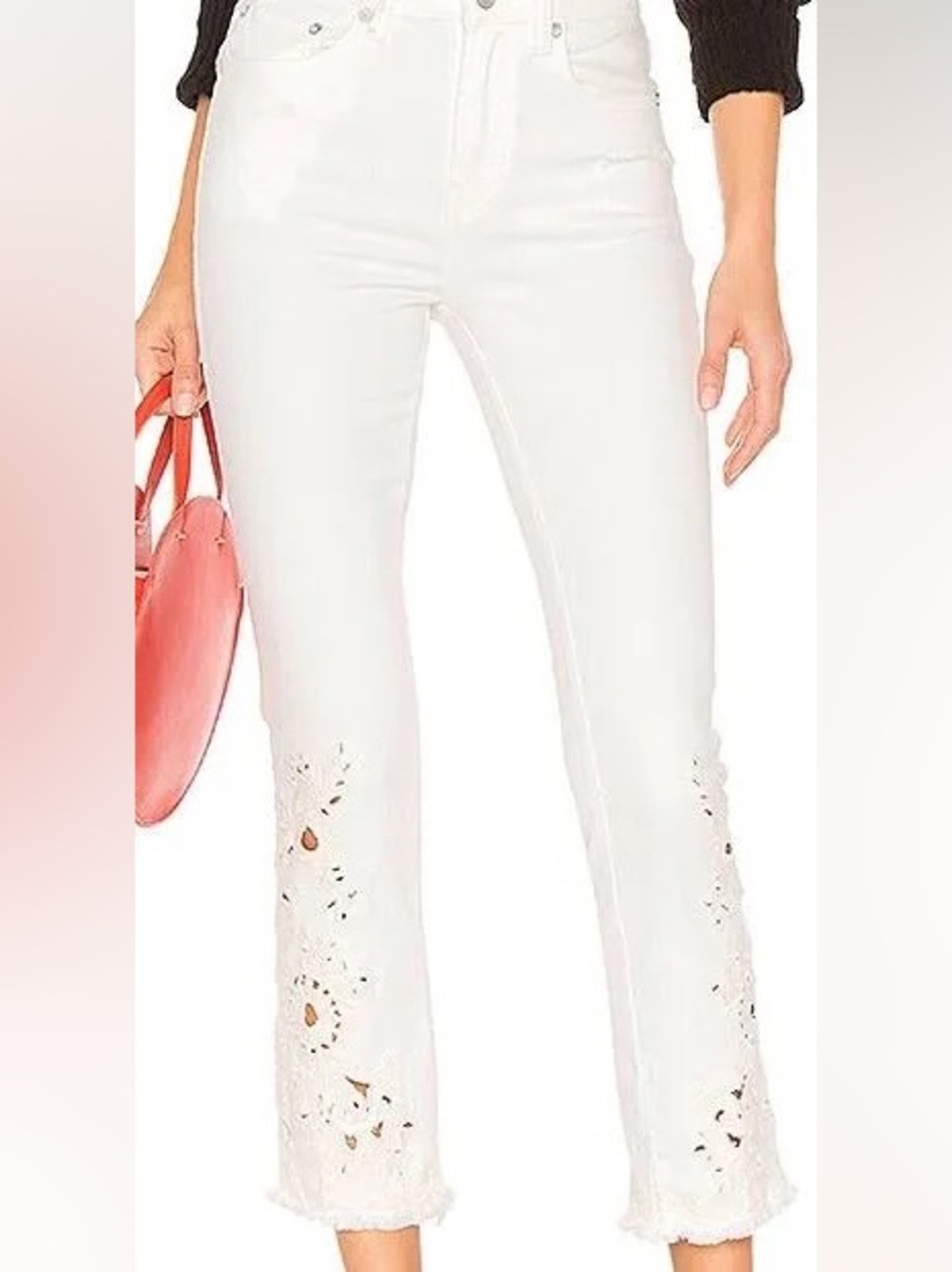 Free People Cutwork Cigarette Jeans